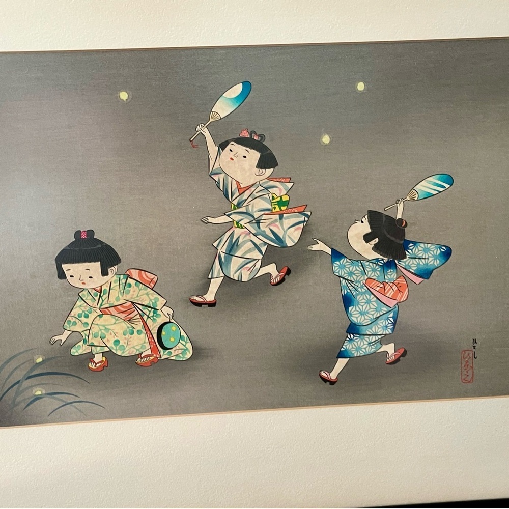 1950 Hitoshi Kiyohara Signed Wood Block Print Japanese Art 15/19 Inches Framed - Picture 7 of 11